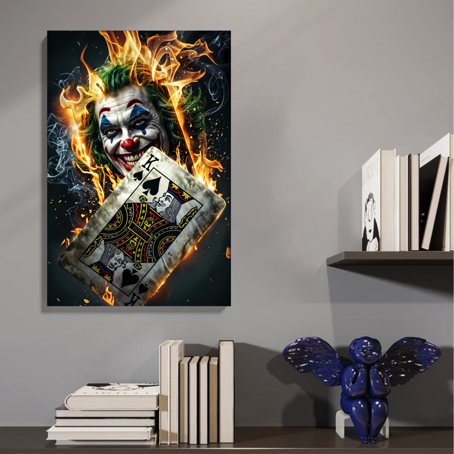 Flaming Joker Card Canvas