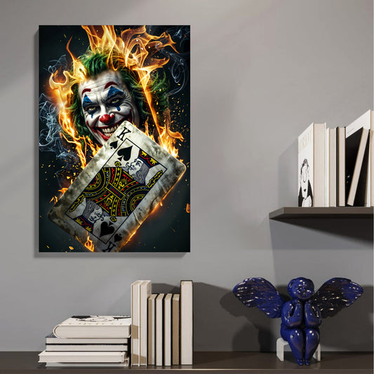 Flaming Joker Card Canvas