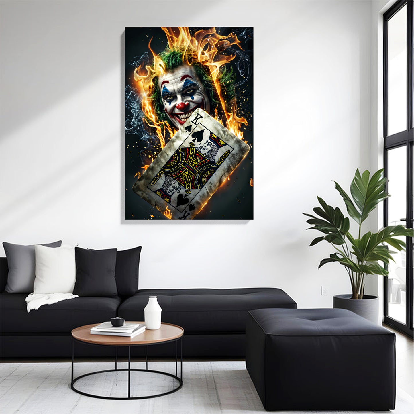 Flaming Joker Card Canvas