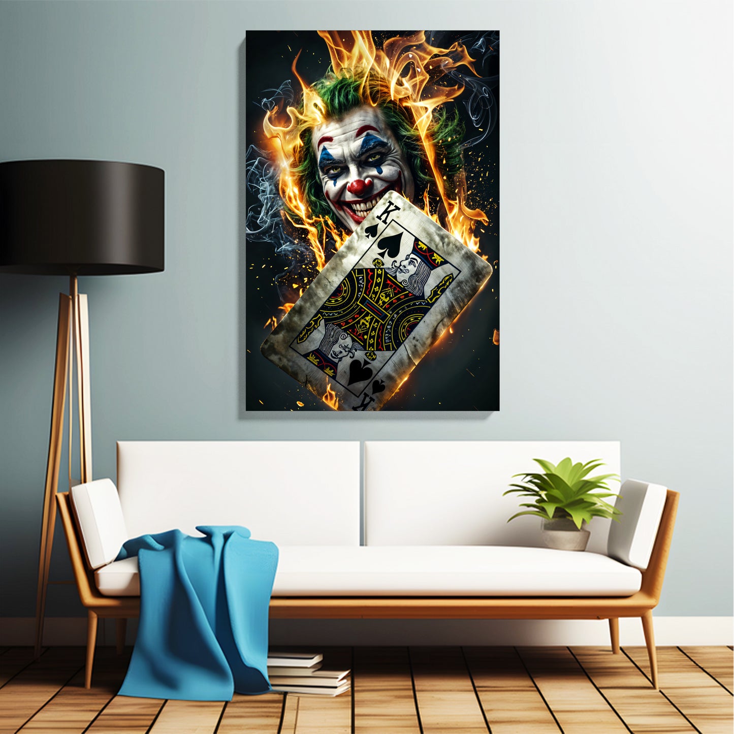 Flaming Joker Card Canvas