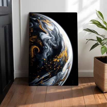 Marble Planet Art Canvas