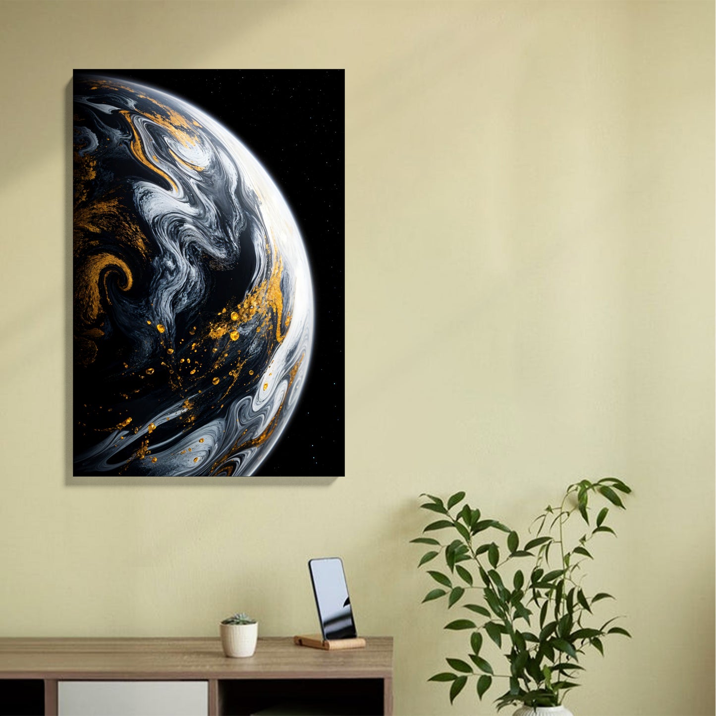 Marble Planet Art Canvas