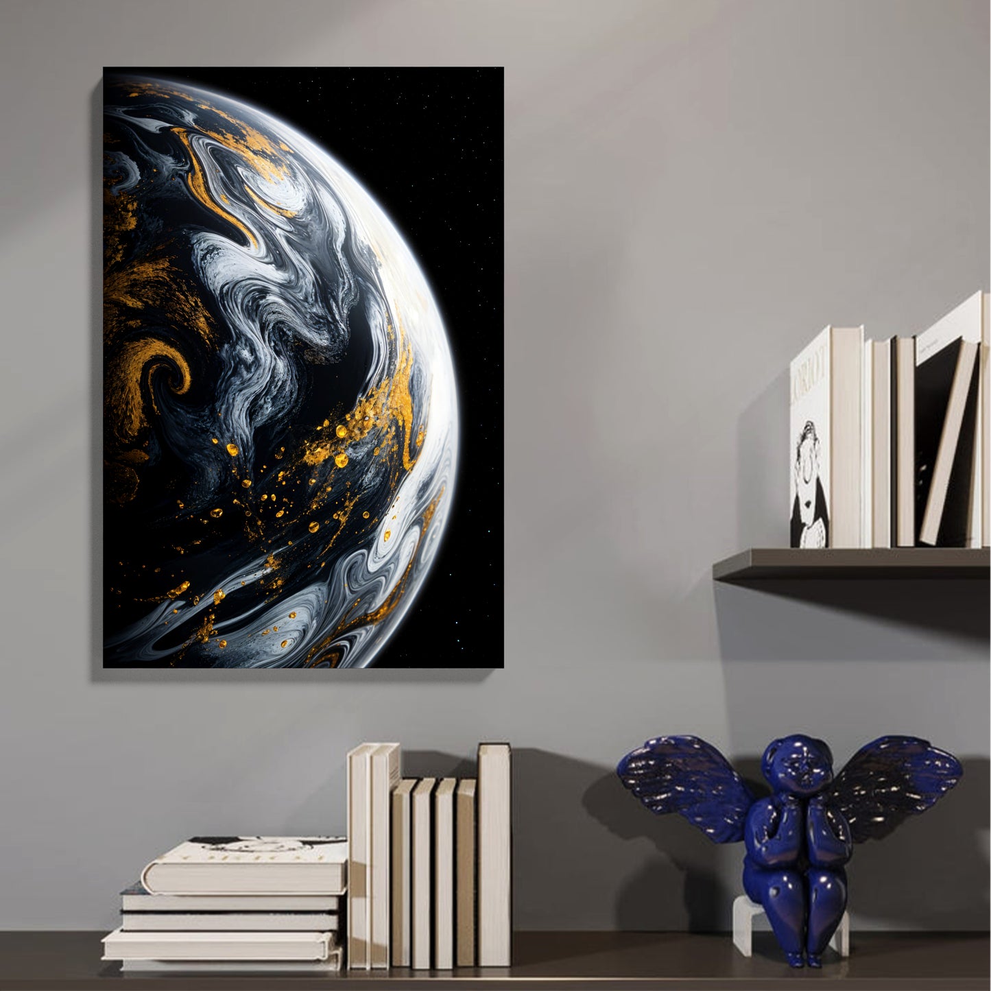 Marble Planet Art Canvas