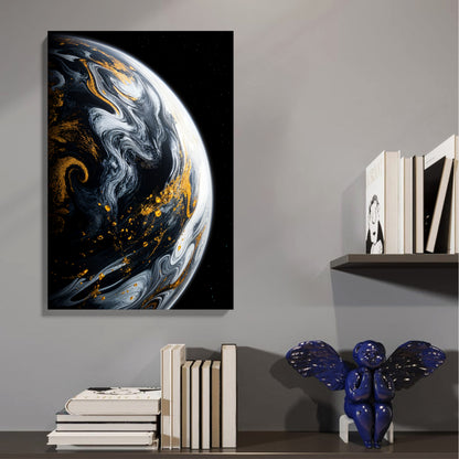 Marble Planet Art Canvas