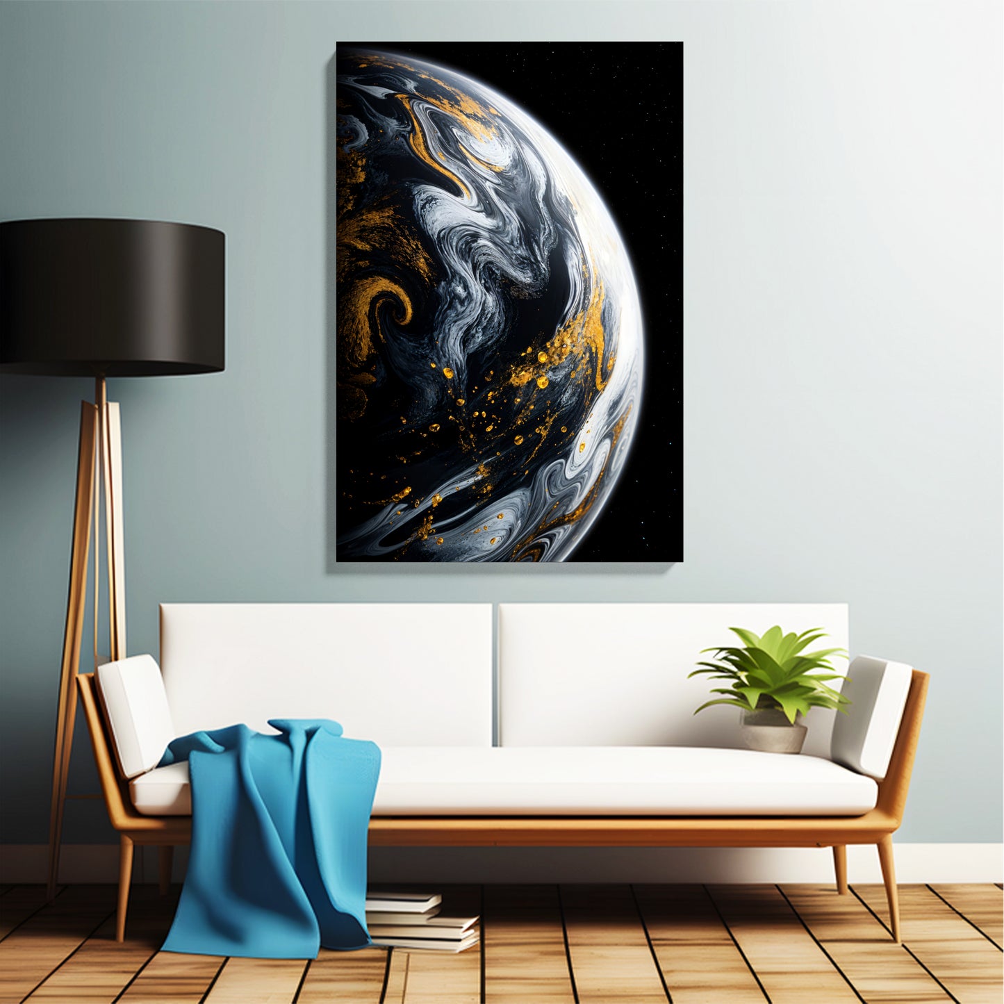 Marble Planet Art Canvas