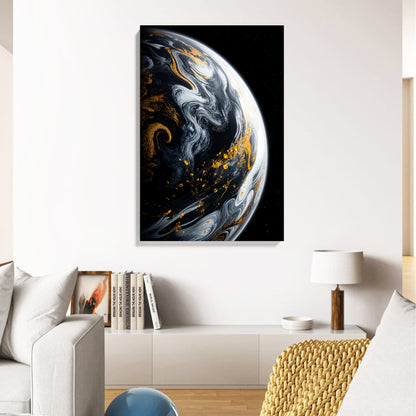 Marble Planet Art Canvas