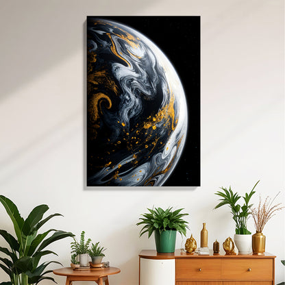Marble Planet Art Canvas