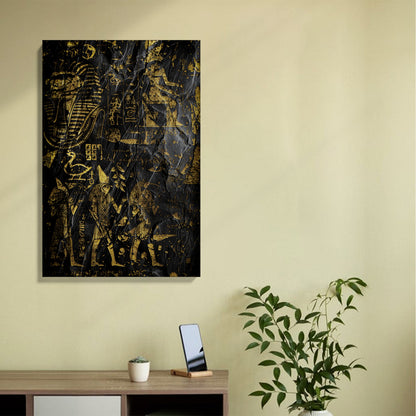 Golden Egyptian Hieroglyphs Canvas