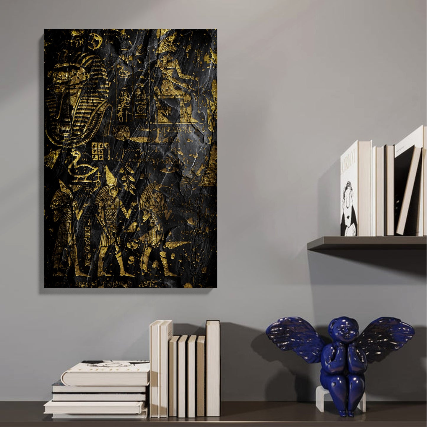 Golden Egyptian Hieroglyphs Canvas