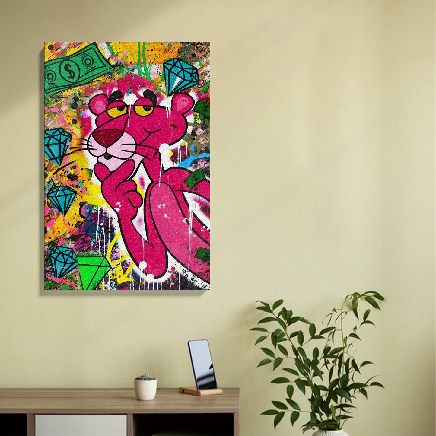 Pink Panther Graffiti Canvas