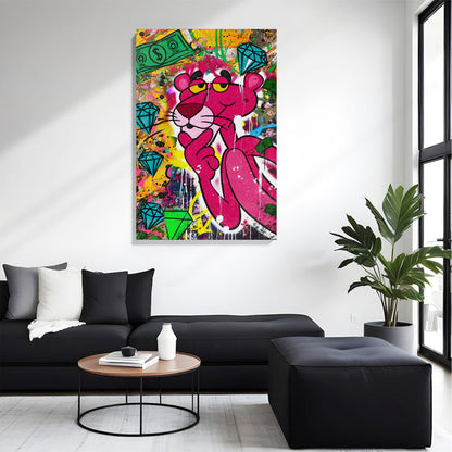 Pink Panther Graffiti Canvas