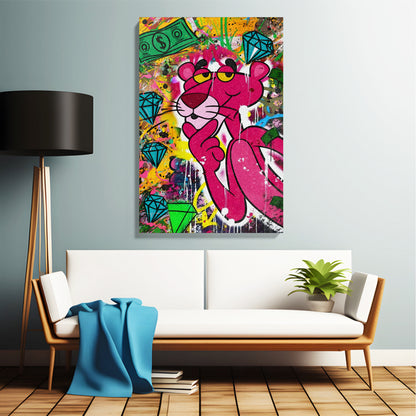 Pink Panther Graffiti Canvas