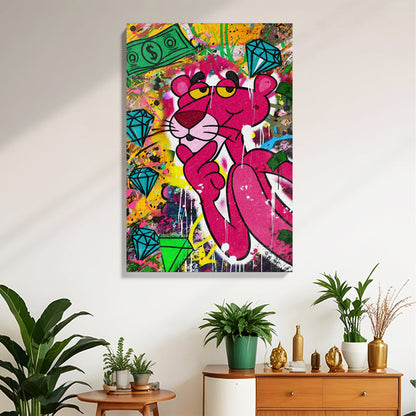 Pink Panther Graffiti Canvas