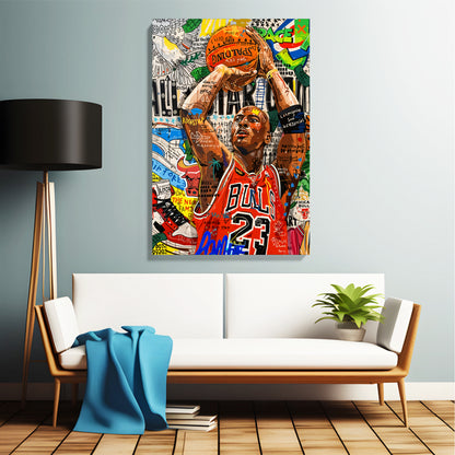 Basketball Legend Pop Art Canvas