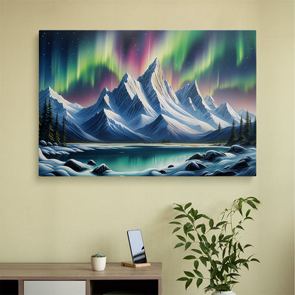 Northern Lights Peak Wall Canvas