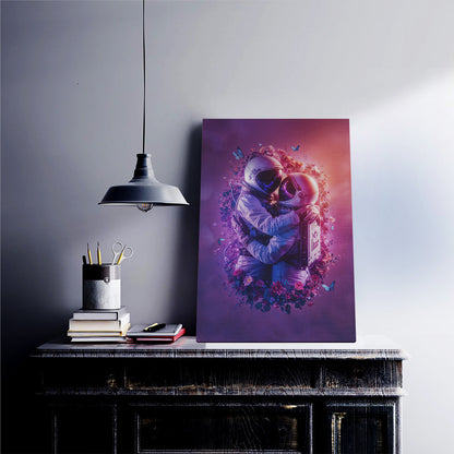 Astronaut Hug Galaxy Canvas