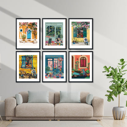 Vintage Street Scenes Wall Frame Set