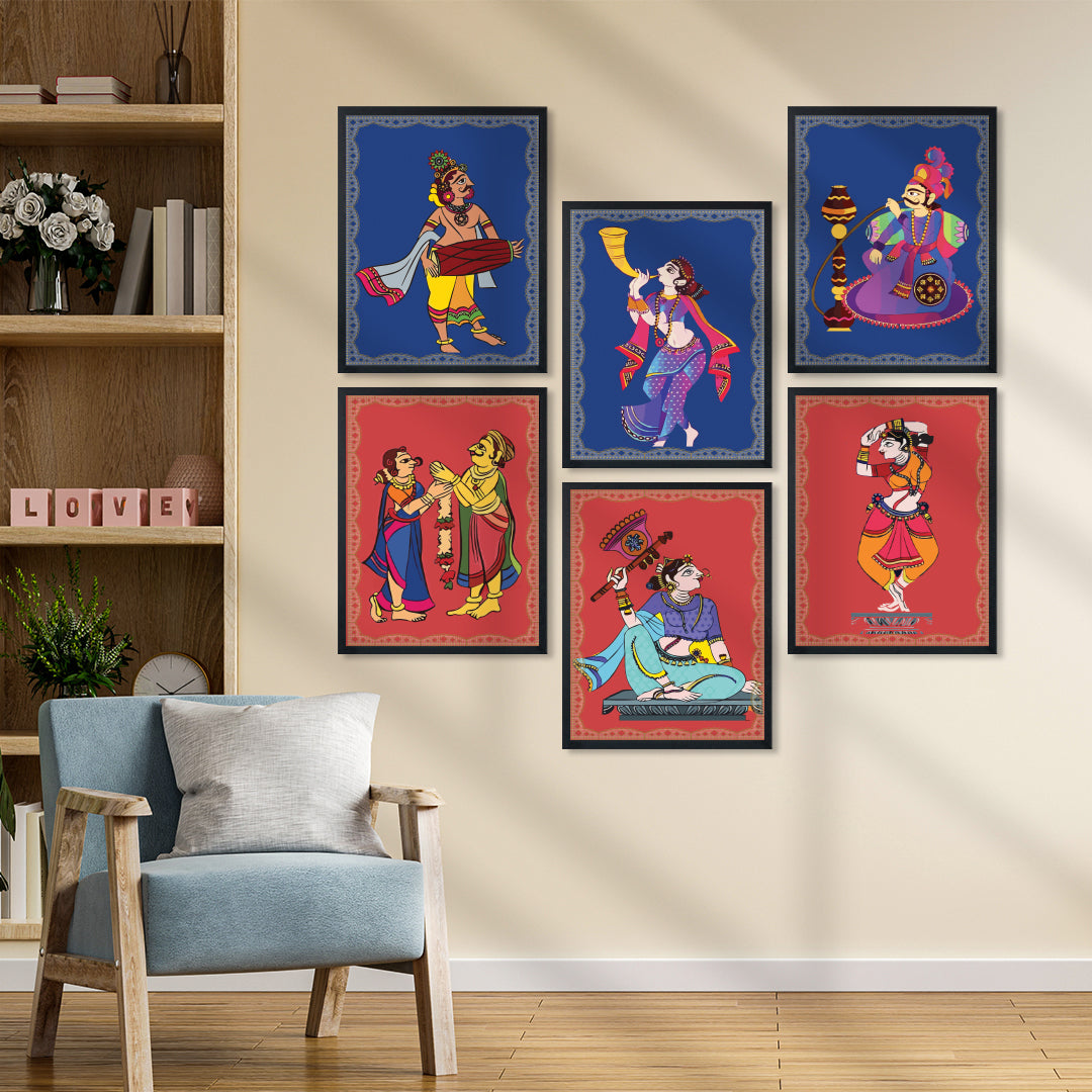 Folk Dance Tales Set Wall Frames