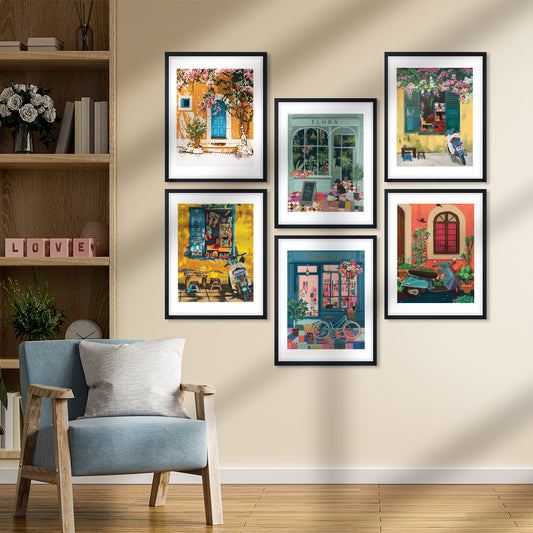 Vintage Street Scenes Wall Frame Set