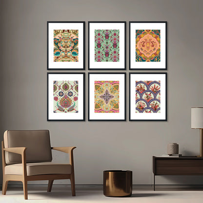 Vintage Pattern Art Wall Frame Set