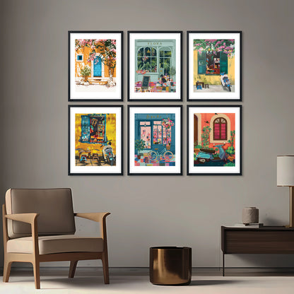 Vintage Street Scenes Wall Frame Set