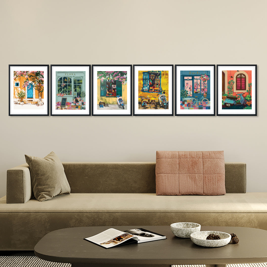 Vintage Street Scenes Wall Frame Set
