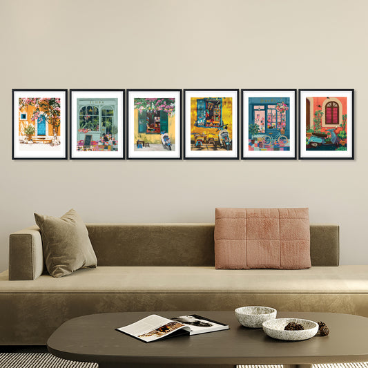 Vintage Street Scenes Wall Frame Set