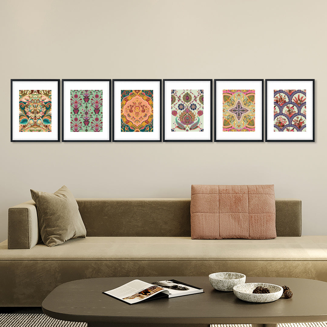Vintage Pattern Art Wall Frame Set