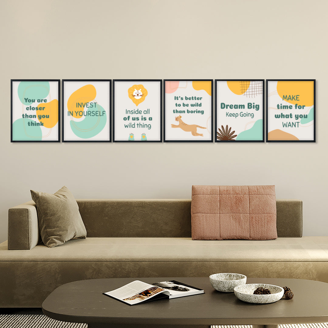Wild & Motivated Quote Wall Frame Set