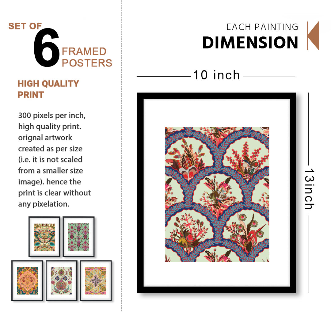 Vintage Pattern Art Wall Frame Set