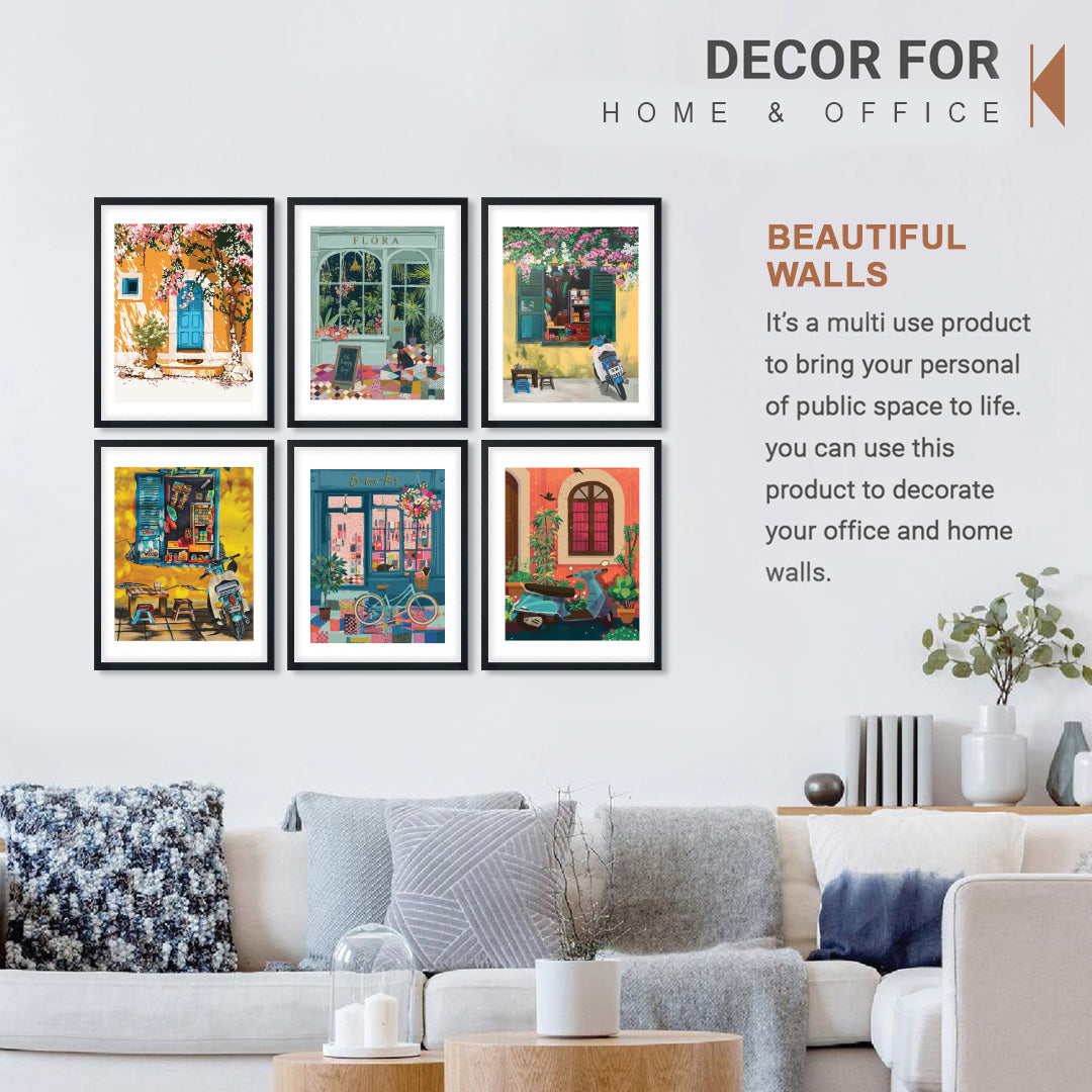 Vintage Street Scenes Wall Frame Set