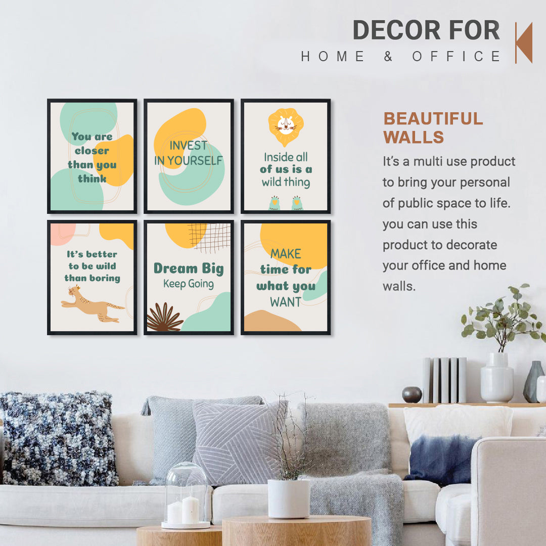 Wild & Motivated Quote Wall Frame Set