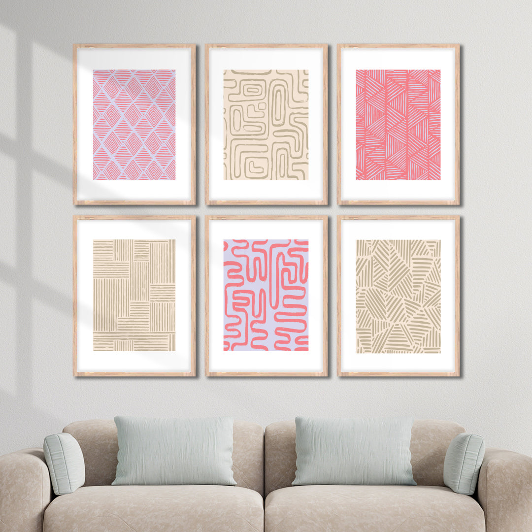 Geometric Pattern Wall Frame Set