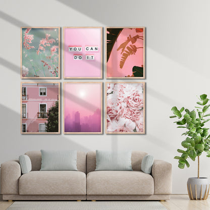 Pink Aesthetic Wall Frame Set