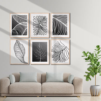 Modern Leaf Line Art Wall Frames