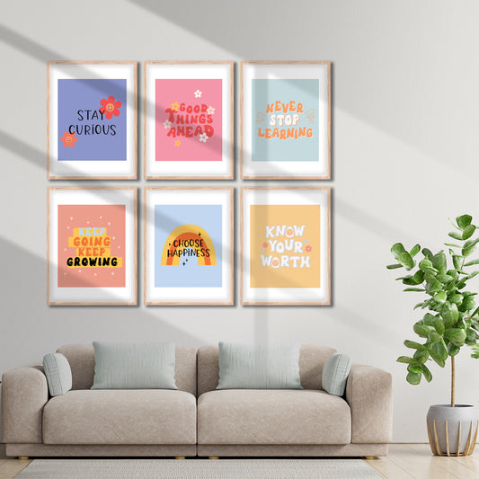 Playful Positivity Wall Frame Set