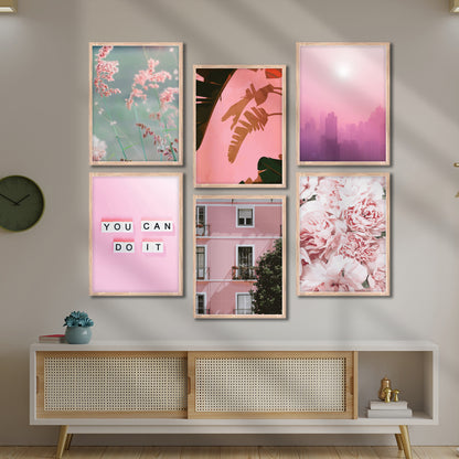 Pink Aesthetic Wall Frame Set