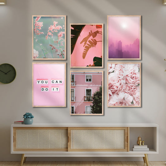 Pink Aesthetic Wall Frame Set
