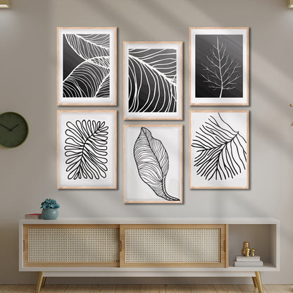 Modern Leaf Line Art Wall Frames