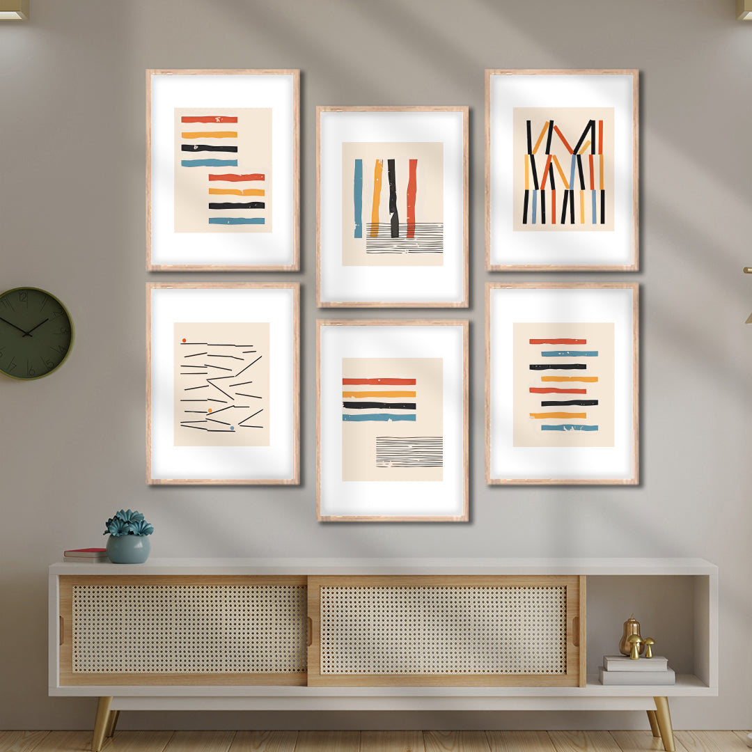 Modern Line Abstracts Wall Frame Set