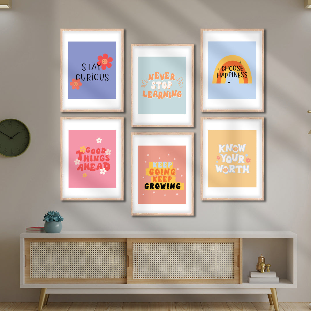 Playful Positivity Wall Frame Set