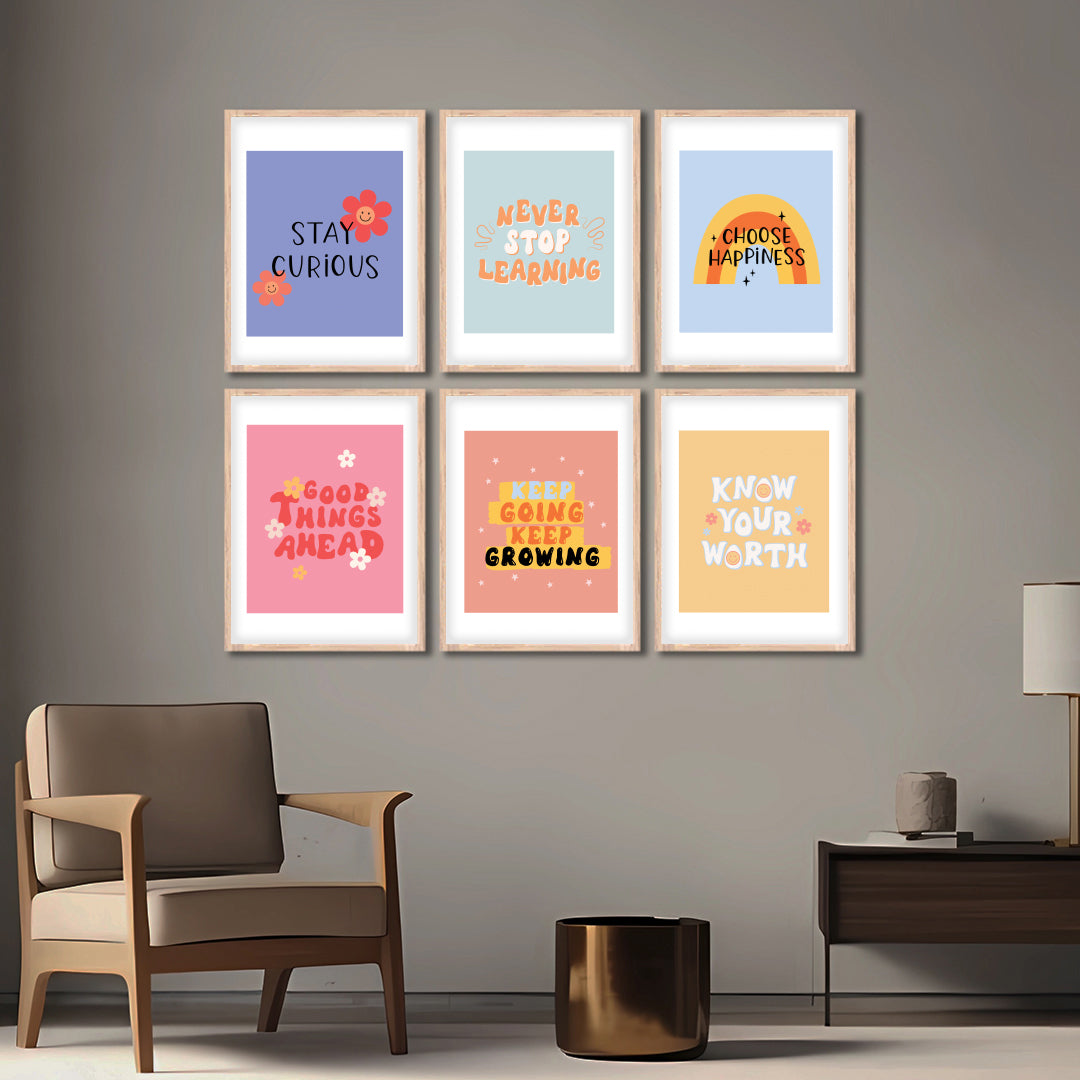 Playful Positivity Wall Frame Set