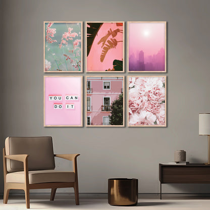 Pink Aesthetic Wall Frame Set