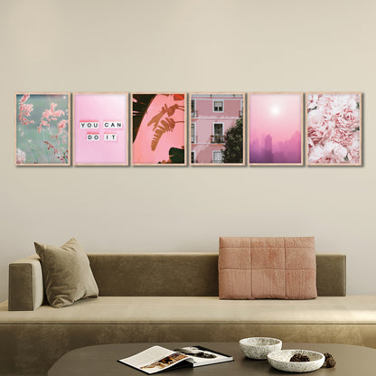 Pink Aesthetic Wall Frame Set