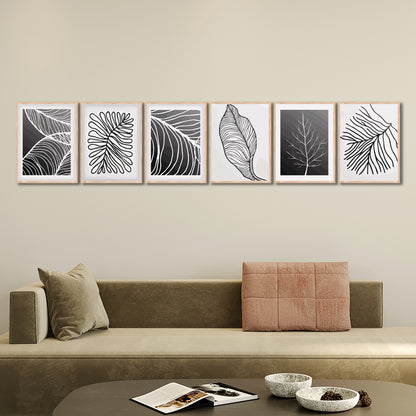 Modern Leaf Line Art Wall Frames