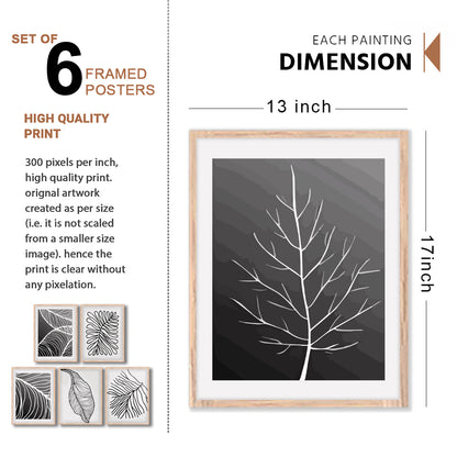 Modern Leaf Line Art Wall Frames