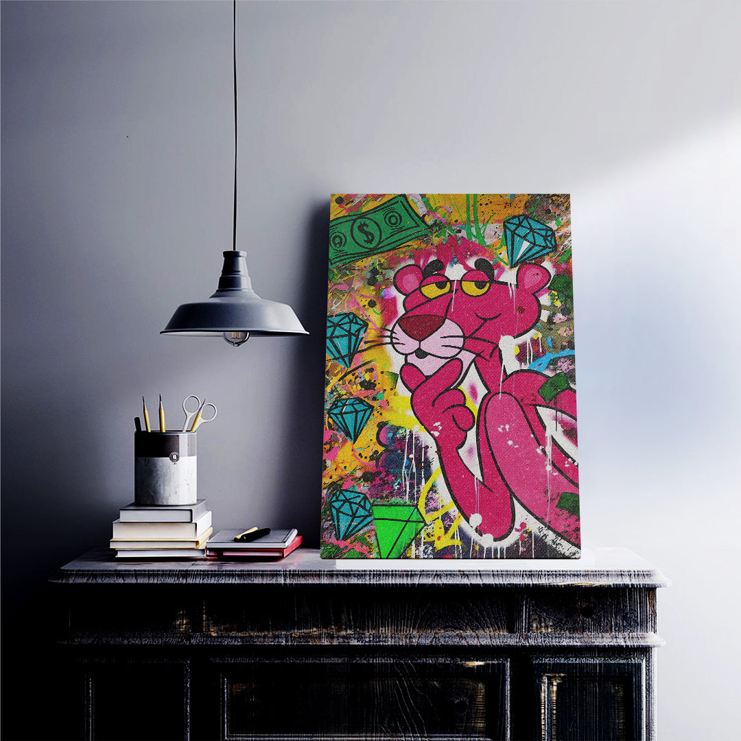 Pink Panther Graffiti Canvas