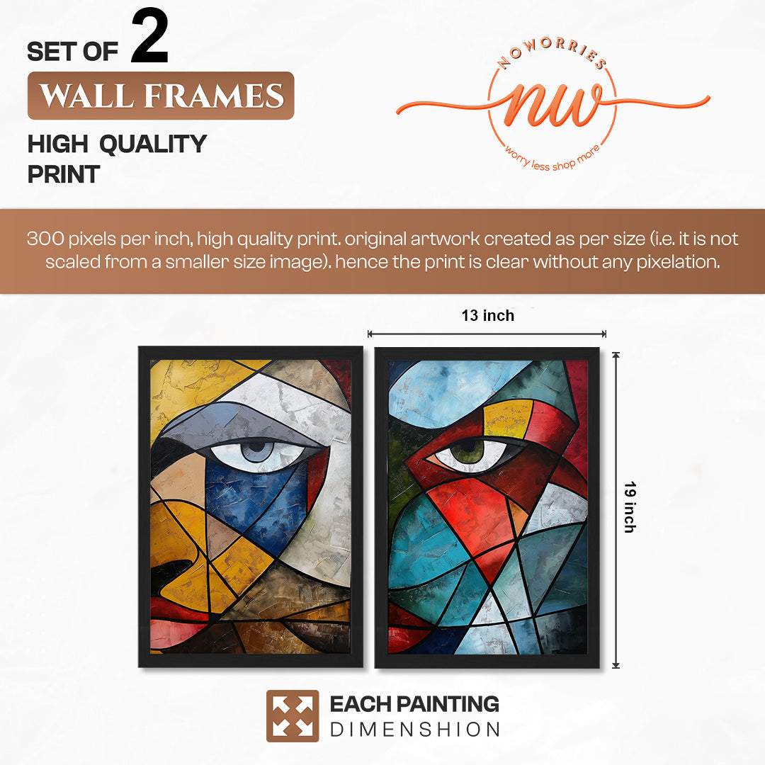 Cubist Eye Wall Art Set of 2