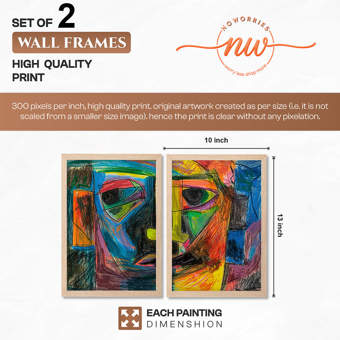 Modern Cubist Face Print Set