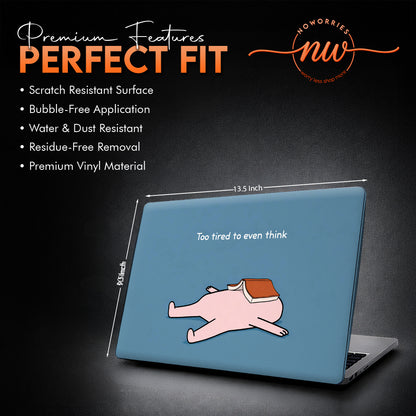 Too Tired to Think Humorous Graphic Laptop Skin
